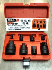 Genius Tools 8pc Master Impact Adapter, Reducer Set 1/4 through 1" dr #IA-288B