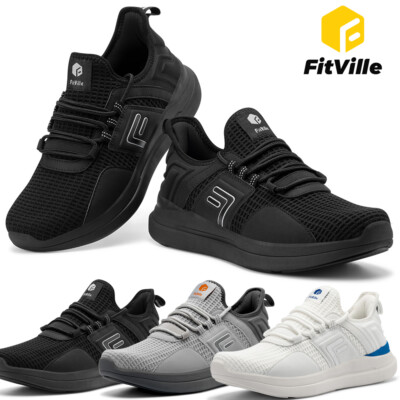 #ad FitVille Men Extra Wide Sneakers Road Running Athletic Shoes Trainers Breathable $69.99