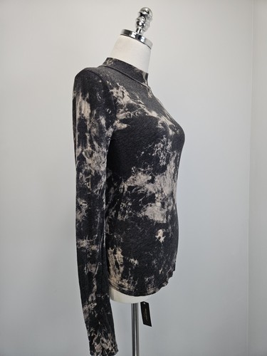 Project Social T Womens Mock Tee Tie Dye Black Medium Made in USA - Picture 3 of 9