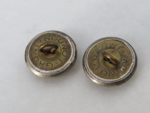 Pair of Silvered Queen Mary's Regiment Surrey Yeomanry Buttons & Cap Badge - Picture 5 of 5