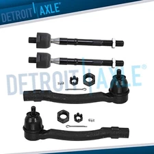 Front Inner Outer Tie Rods for 2012 - 2014 2015 2016 2017 Hyundai Accent Kia Rio