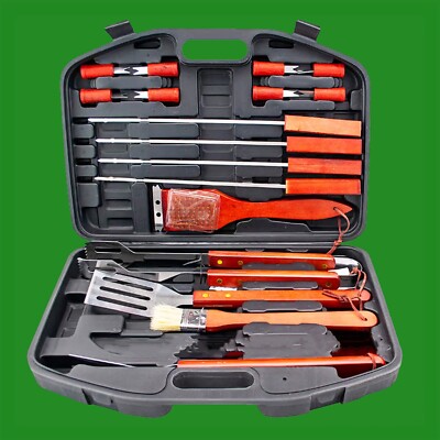 17-teiliges BBQ Grill Werkzeug Set & Hartschalenkoffer Grillutensil Edelstahl