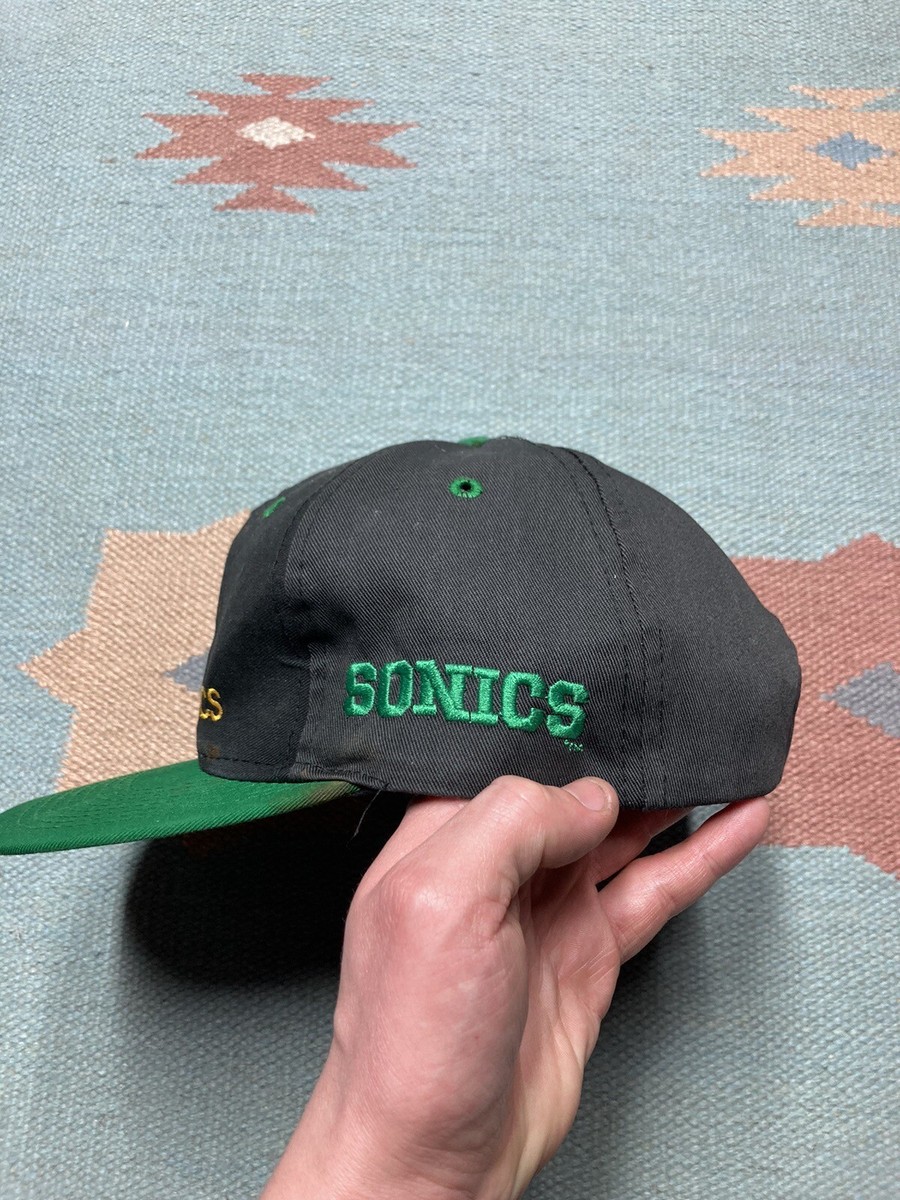 Vintage Seattle SuperSonics SnapBack hat cap 90s spellout Vintage Seattle SuperSonics SnapBack hat cap 90s spellout