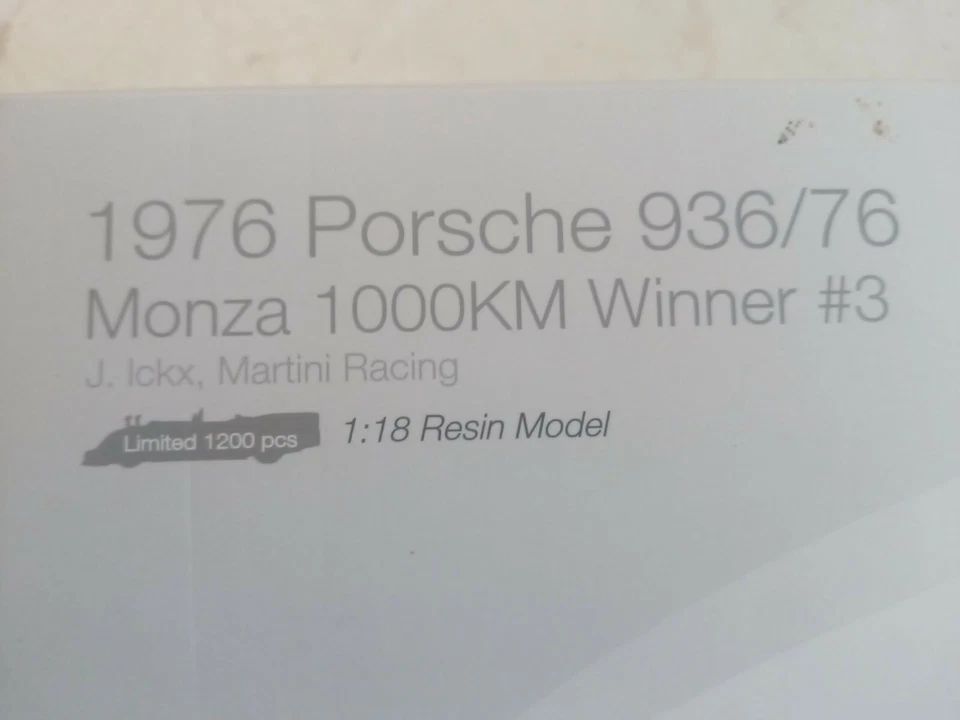 TSM Porsche 936/76 Martini Racing #3 Winner 1000 Km Monza 1976 J. Ickx 1:18  - Immagine 3 di 4