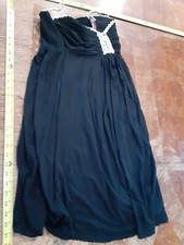 Peppermint Bay Dress Medium Strapless Black Silver Gray Sequins Viscose #S123