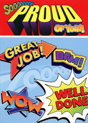 So Proud Great Job Bam Wow Congratulations Card for Kids / Children