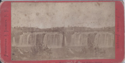 1890s Stereoskopie Rochester Ny & Vicinity Genesee Falls & Eisenbahn Brücke