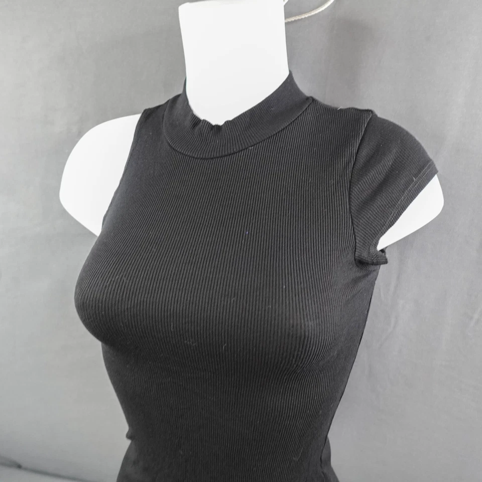 Top Suéter LNA Mujer XS Negro Acanalado Y2K Asimétrico Gótico Rock Punk Acanalado Foto 3 de 4