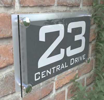 MODERNE HAUS STRASSENTÜR NUMMERNSCHILD PERSONALISIERT ACRYL ParA4-10WA