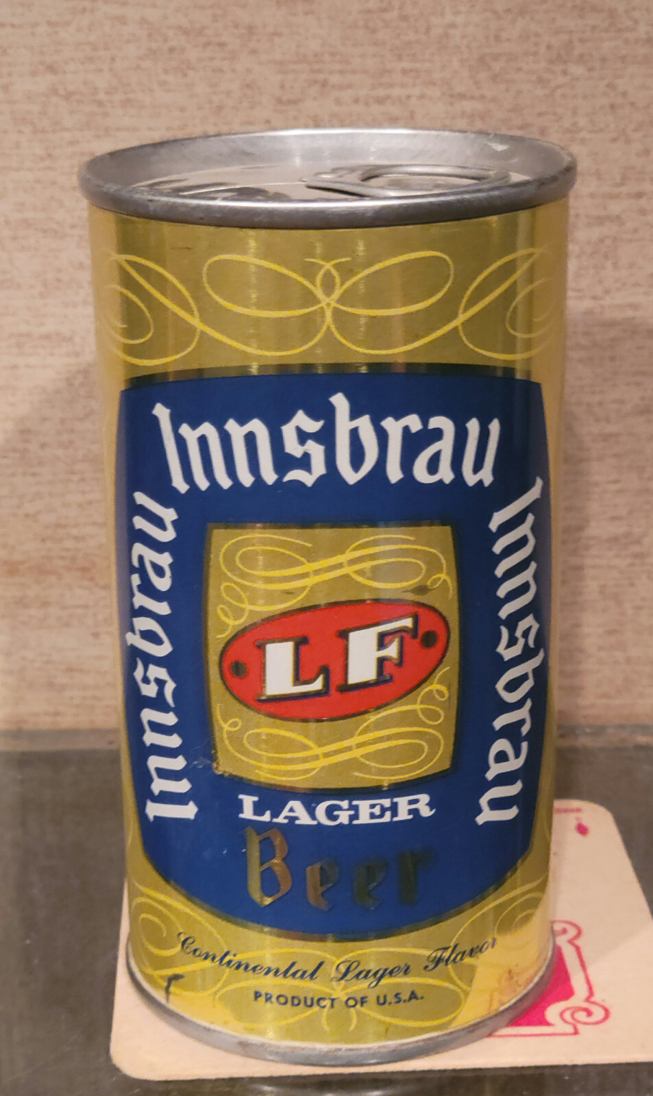 1968 DARK BLUE INNSBRAU PULL TAB BEER CAN F&S SHAMOKIN PA NO OUNCES
