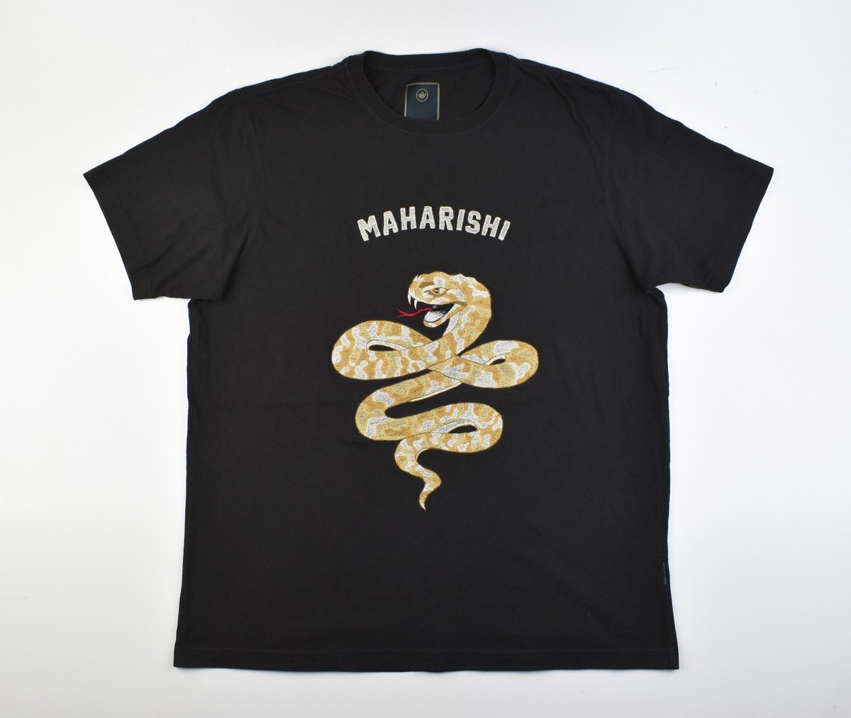 Vintage Maharishi Embroidered Snake Adder T Shirt Size L