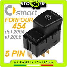 Pulsante Alzacristallo Interruttore Vetro Bilaterale per SMART FORFOUR 454 5 PIN