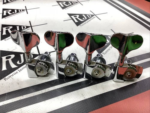 80’s Schaller Bass Guitar Tuners Tuning Machines Keys Pegs Heads Chrome Dual Pin