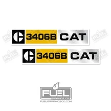 CAT 3406B Diesel Engine Replacement Vinyl Decals Stickers x2