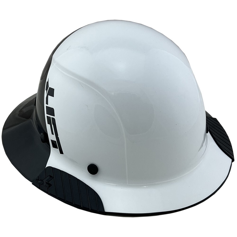 DAX Fiberglass Composite Full Brim Lift Safety Hard Hat 50/50 Black and White eBay