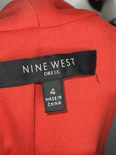 NWT Nine West Women’s 4 Red Jersey Halter Cocktail Dress Small Draped S - Picture 6 of 20