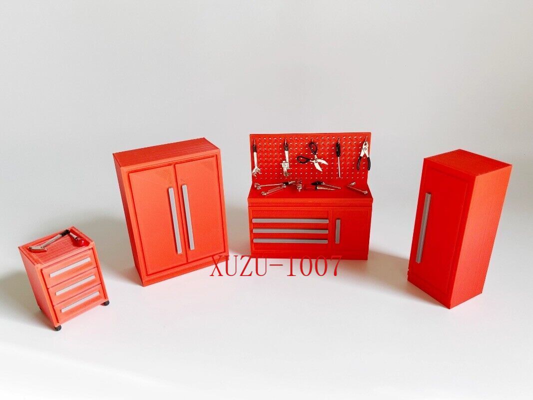 1/18/24/64 Scale Diorama Tool Cabinet Model Set for Garage Workshop Repair Scene Toy