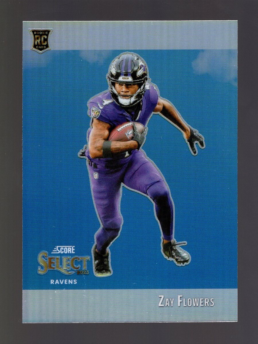 2023 SELECT SCORE THROWBACK SILVER PRIZM ZAY FLOWERS RC BALTIMORE RAVENS
