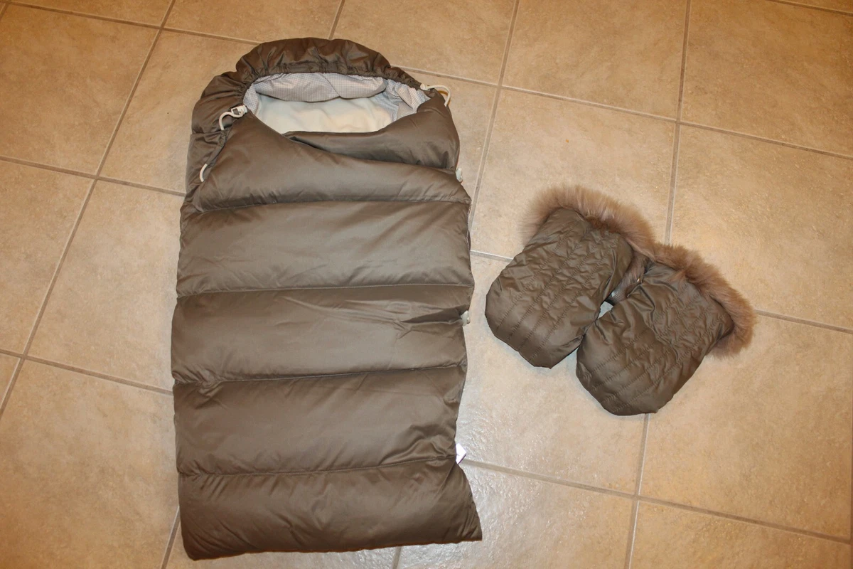 stokke 2pc.bronze down fur stroller footmuff glove set eBay