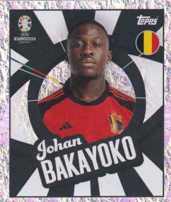 Topps Euro 2024 Sticker Belgium BEL PTW Johna Bakayoko Player to Watch Glitzer