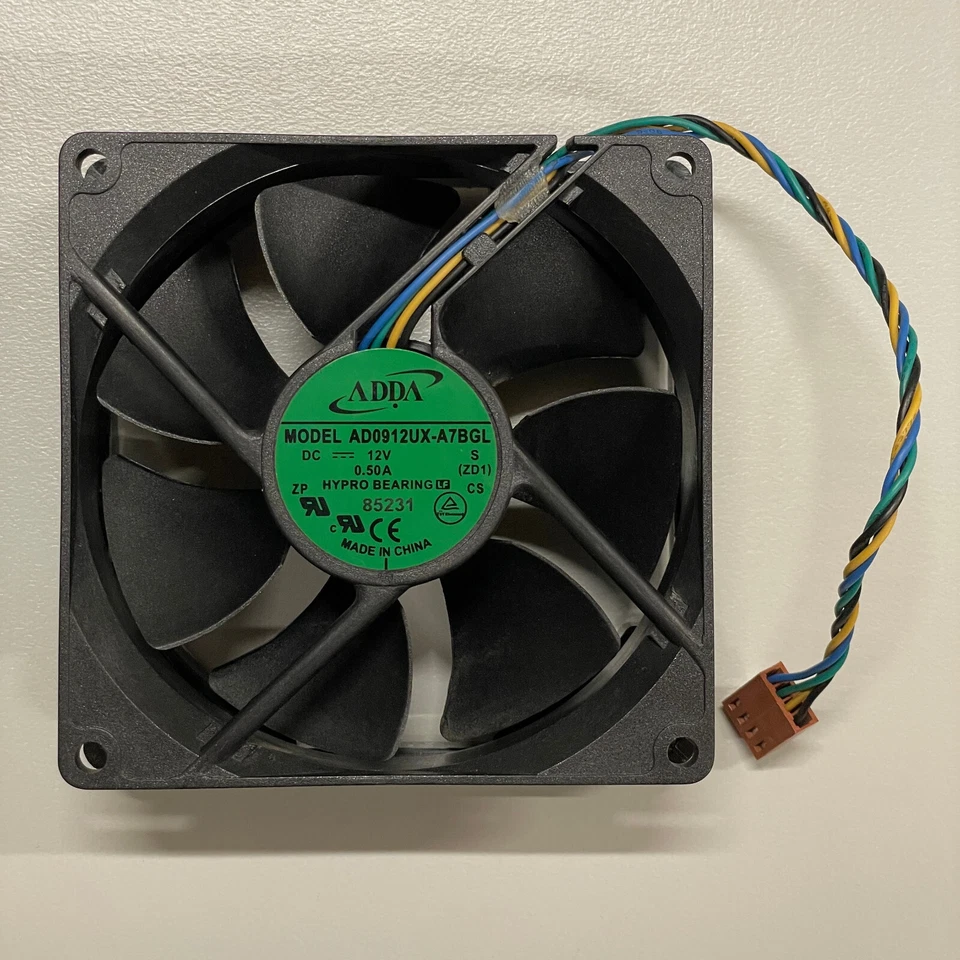 HP Compaq DC7800 Case Cooling Fan 92mm 4-Pin 12V 0.50A 451144-001 AD0912UX-A7BGL - Image 2 of 4