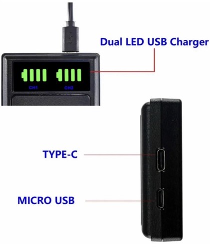 2x BLN-1 BLN1 PS-BLN1 Battery + LED Dual Charger for Olympus BLN 1, OM-D E-M1 - Picture 3 of 14