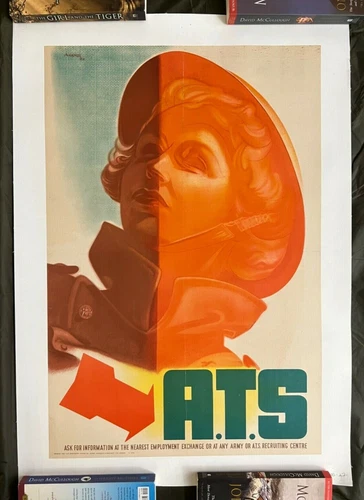 WWII WW2 Original War Poster ATS Womens Army Recruitment Military Abram Games