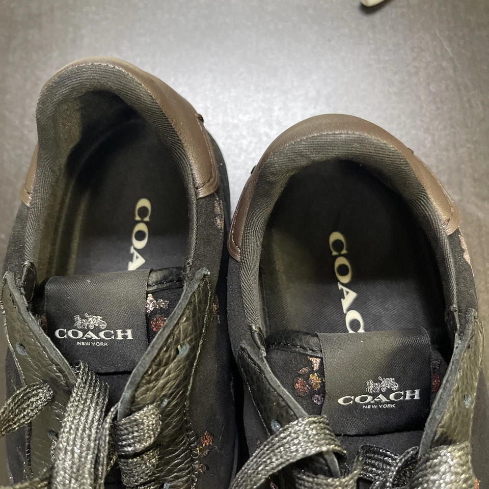 Zapatillas clásicas COACH FG2976 con estampado floral metálico brillante talla 5B Foto 2 de 4