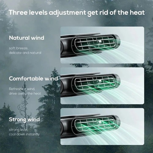 Mini USB Auto Car Seat Back Cooling Fan 3 Speed Headrest Silent Heat Dissipation - Picture 3 of 15