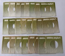 Huge Lot Of 24 Green Elektra Asylum 45 RPM Record Sleeves - Company Sleeves