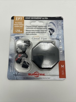SureFire EP7 Sonic Defenders Ultra Foam-Tipped Earplugs Medium - EP7-BK-MPR
