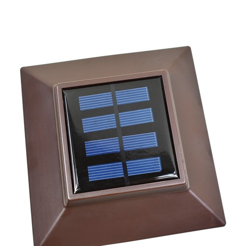8 Black Bronze Brown White 4 x 4 Solar Post Lights Outdoor Deck Cap Fence Vinyl - Picture 16 of 21
