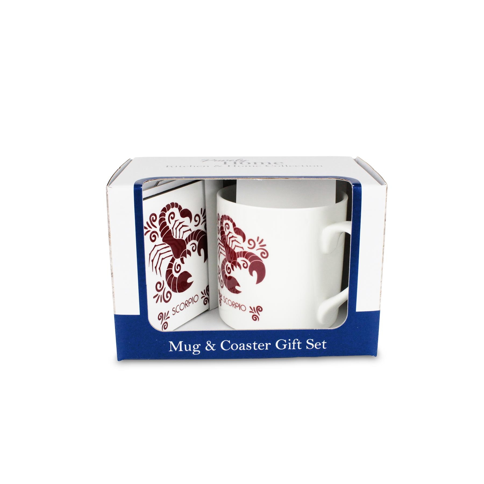 Scorpio Mug & Coaster Gift Set - Bone China/Cork Star Sign Zodiacs Present