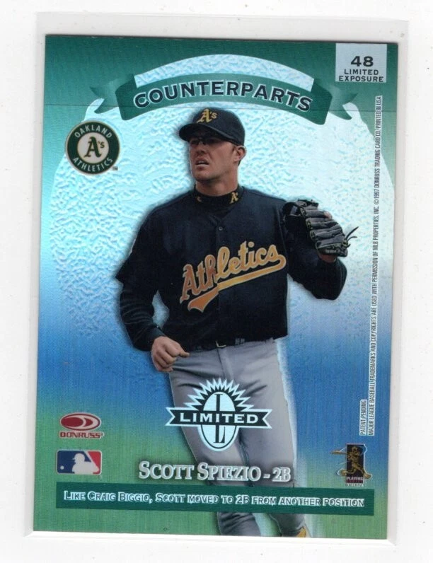 1997 Donruss Limited Exposure Counterparts Craig Biggio / Scott Spiezio #48 - Image 2 of 2