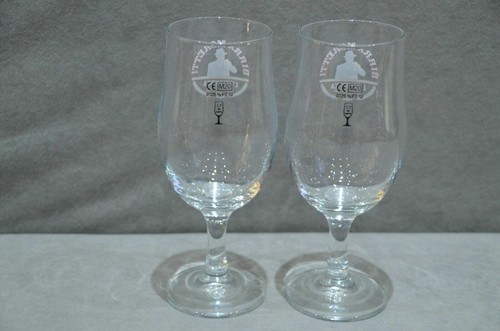 Pair Of Birra Moretti Pedestal  Schooner  Glasses 2/3 Pint M20  in Boxes - Photo 5/5