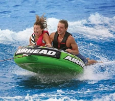 Airhead Slice 2 Rider Towable Tube for Boating Green