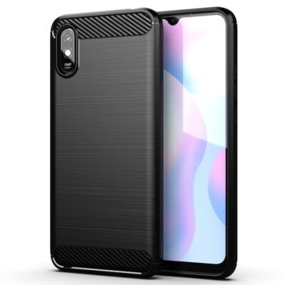 Für Xiaomi Redmi 7A - Etui CARBON Armor Case Tasche Handy Schutzhülle SCHWARZ