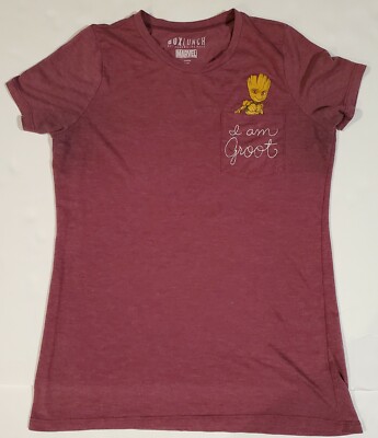 Marvel Guardians Of The Galaxy I Am Groot Wine colored Medium Box Lunch T-Shirt