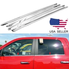 Fit 2009-2018 Dodge Ram 1500 Crew Cab/Mega Cab Stainless Chrome Window Sill Trim