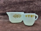 Vintage Pyrex Butterfly Gold Creamer And Gravey Boat
