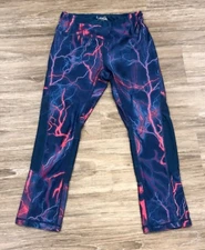 KYODAN Blue/Pink CAPRI Length LEGGINGS size XS Athletic Yoga PANTS