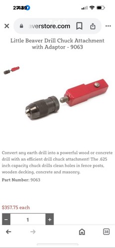 Little Beaver Auger Drill Chuck Attachment