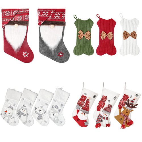 Christmas Stocking Fireplace Hanging Ornament Gift Holder Tote Xmas