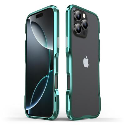For iPhone 17/16 Pro/15/14/13 Aluminum Metal Frame Bumper Protective Armor Case