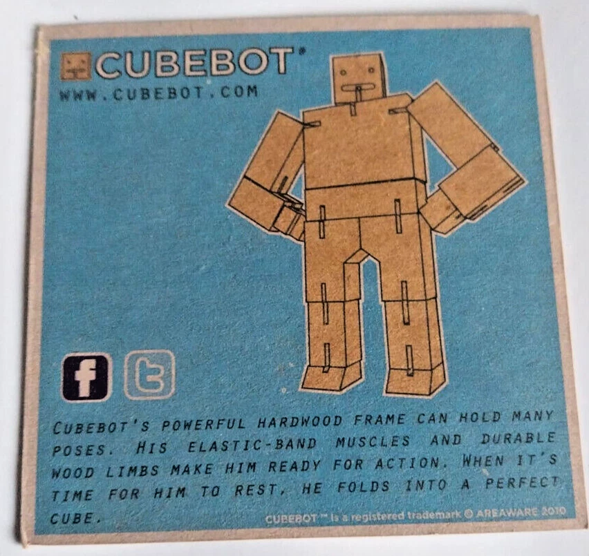 Areaware Cubebot / Spielzeugroboter, Holzpuzzle, klein, aus Buchenholz - Bild 2 von 4