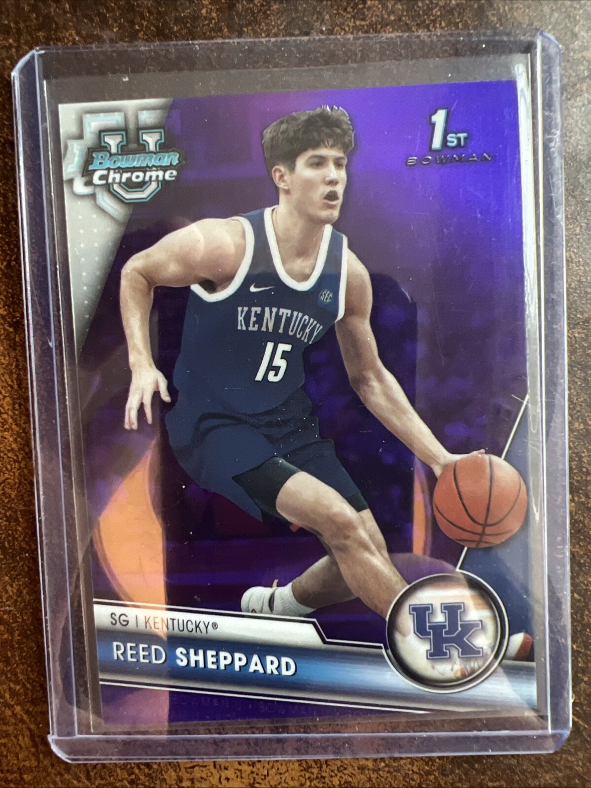 REED SHEPPARD 2023-24 Bowman Chrome University PURPLE REFRACTOR 1st Bowman #/399