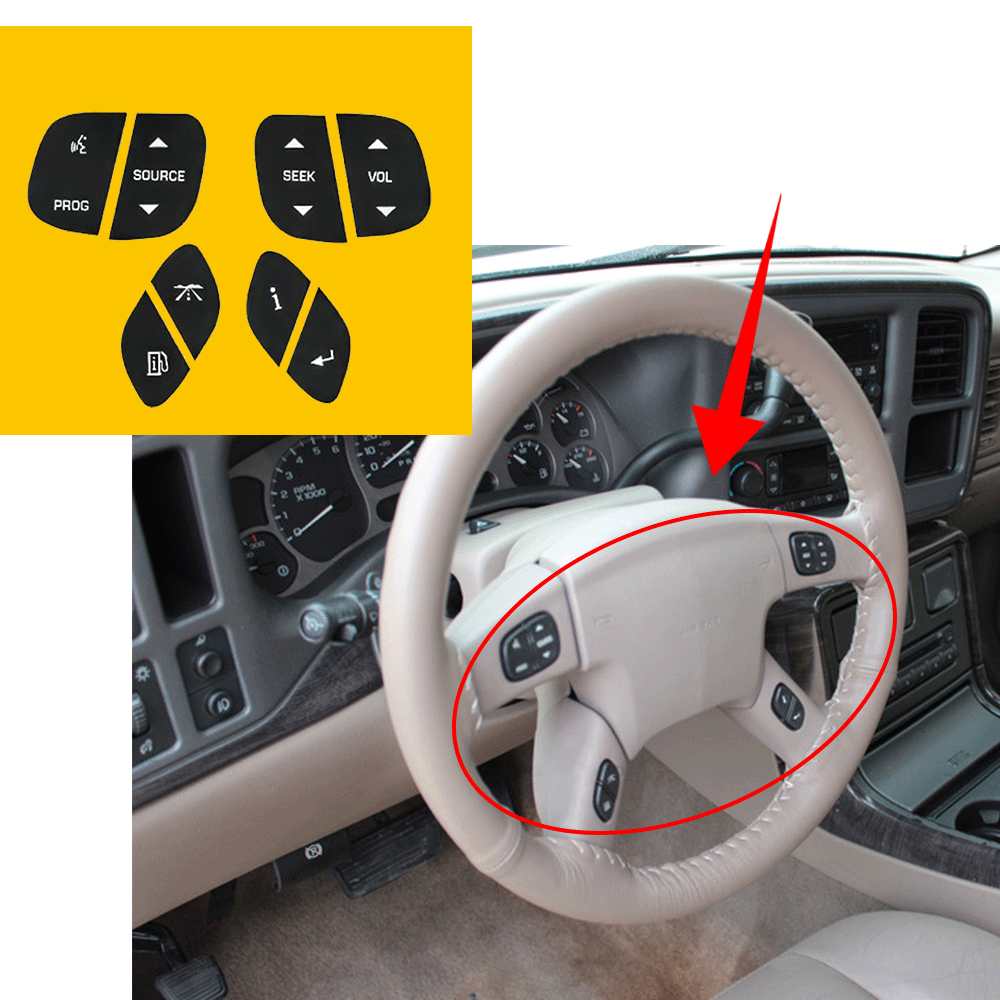 4* LED Light Steering Wheel Radio Volume Control Switch Button For Silverado GMC eBay