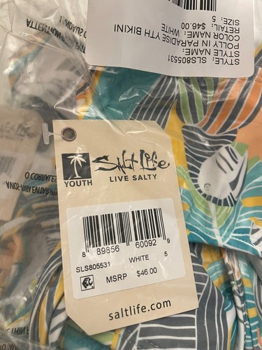 499,12- Salt Life Girl’s 2 Piece Lilac Purple Bikini Swimsuit NWT Size 12 YOUTH - Picture 8 of 8