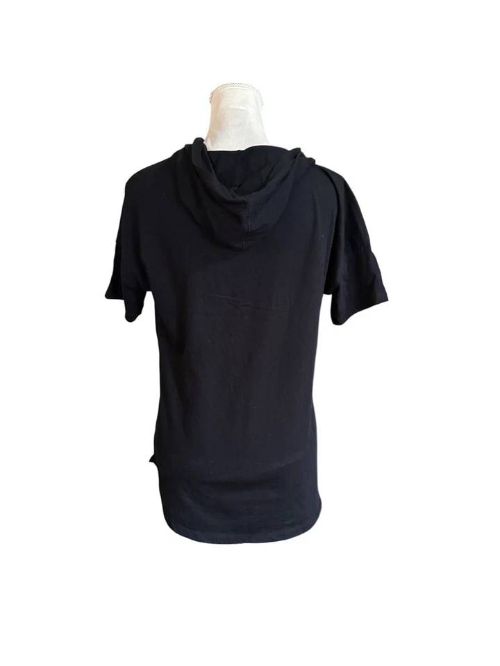 Justice Black Hooded Short Sleeve Graphic T-Shirt "Weekend I Love You" Size 20 - Image 2 of 4