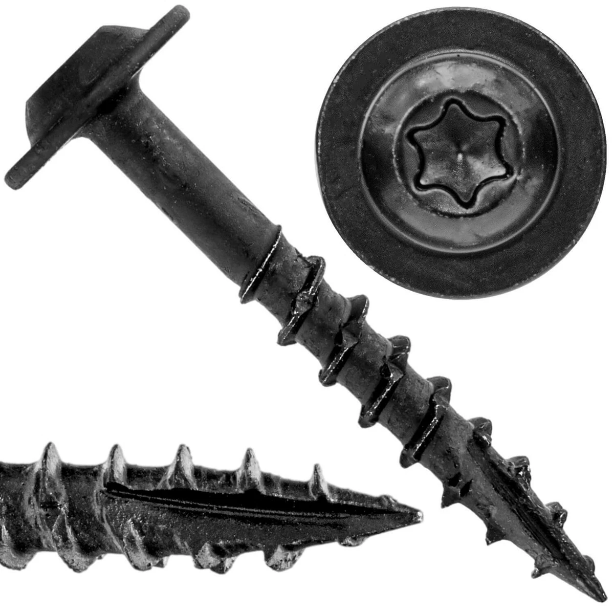 #8 Round Washer Head Truss Head Screw. Torx/Star Drive Head Wood Screws. Multipurpose Cabinet, Furniture, Siding and Trim and General Construction 8 x